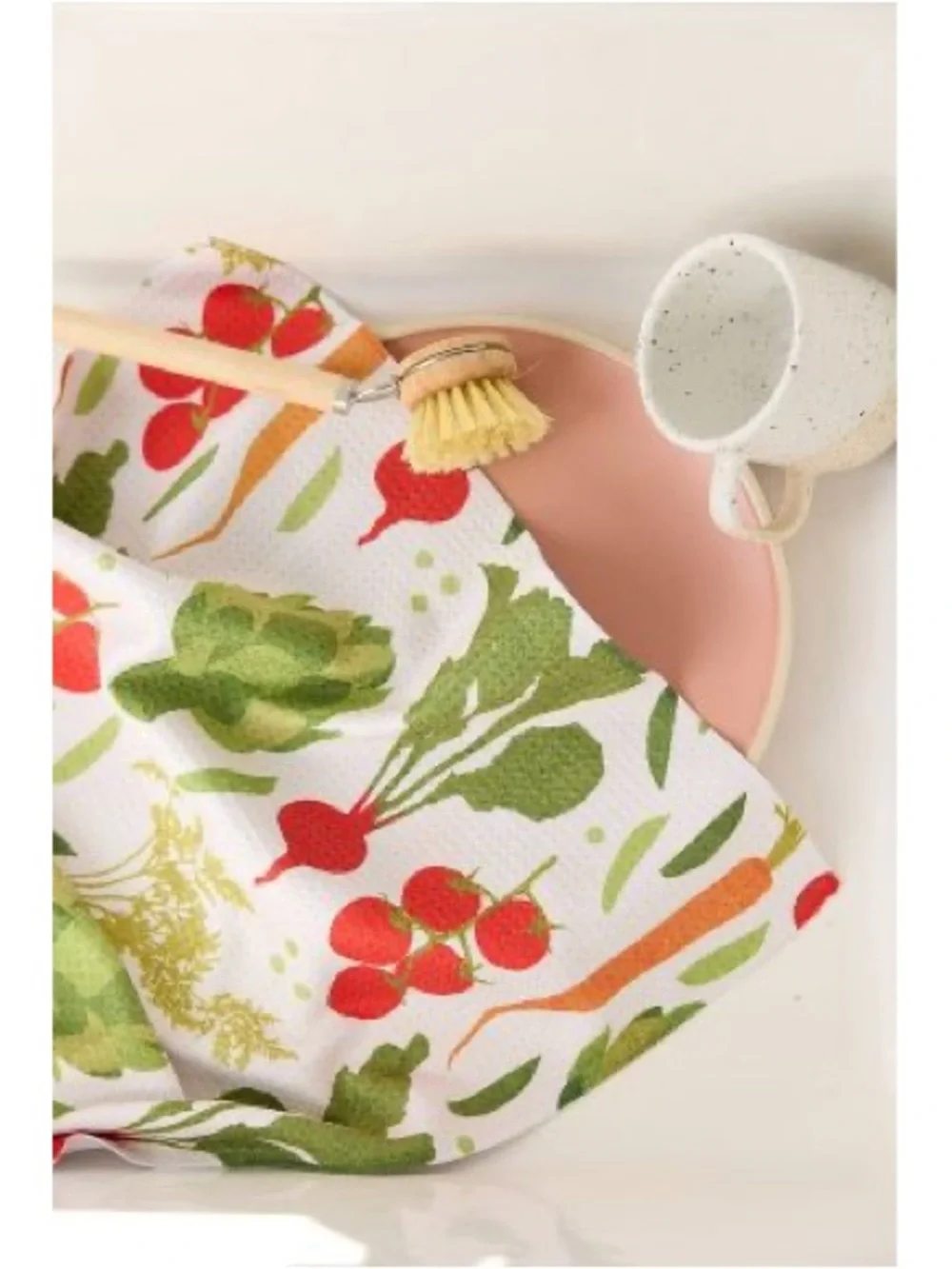 NWOT Geometry Kitchen Tea Towel Patch Garden Print 18x30”